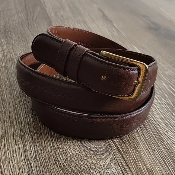 Coach | Accessories | Coach Mens 42 Brown Leather Belt Gold  display picture 2
